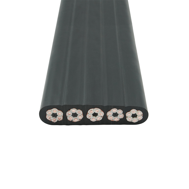 Sammansatt mantel skärmad kran resande platt kabel