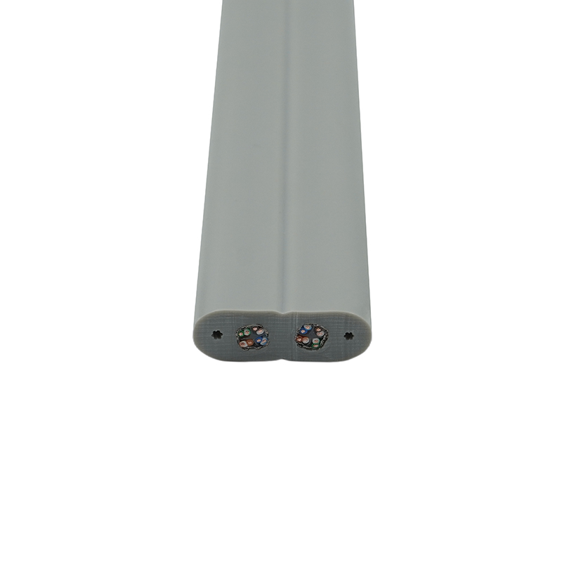 Hiss platt kabel med ståltråd och 2 Cat6 patch-kablar