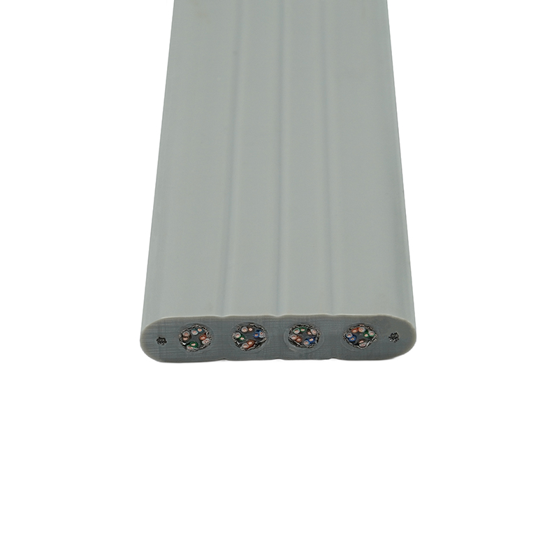 Hiss platt kabel med ståltråd och 4 Cat6 patch-kablar