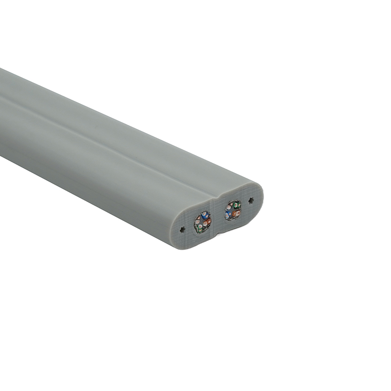 Hiss platt kabel med ståltråd och 2 Cat6 patch-kablar