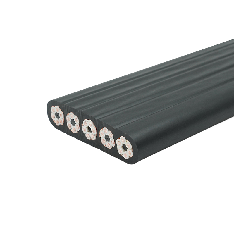 Sammansatt mantel skärmad kran resande platt kabel