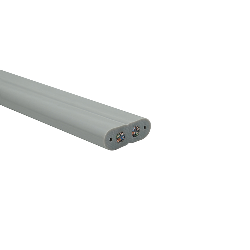 Hiss platt kabel med ståltråd och 2 Cat6 patch-kablar