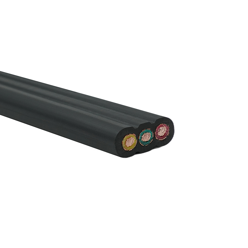 Kopparkärna PVC-isolerad PVC-mantel Skärmad hiss platt kabel